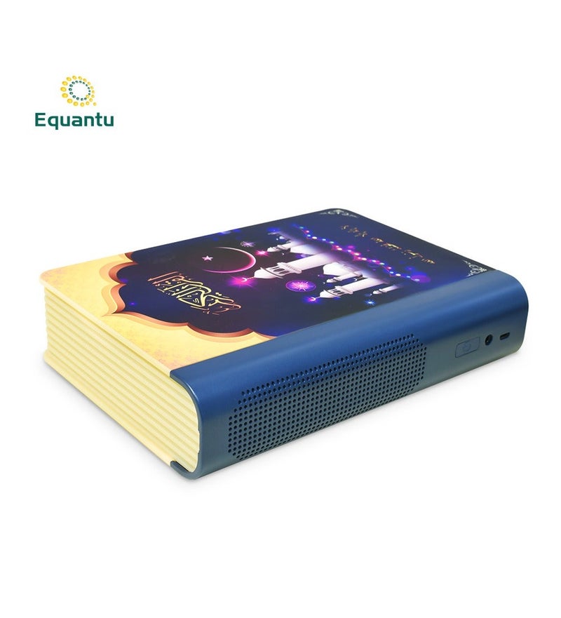 إيكوانتو مكبر صوت بلوتوث على شكل كتاب للقرآن الكريم، مزود بإضاءة LED، قابل للشحن، لاسلكي، متعدد اللغات، مع جهاز تحكم عن بعد، ومصباح كتاب ملون. - Image 4